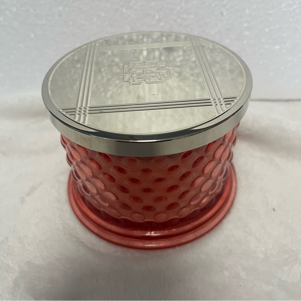 Home WORX 3 Wick Hibiscus Flower Candle Pink Jar with Lid